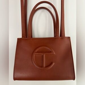 Telfar Small Shopper Crossbody Purse Caramel